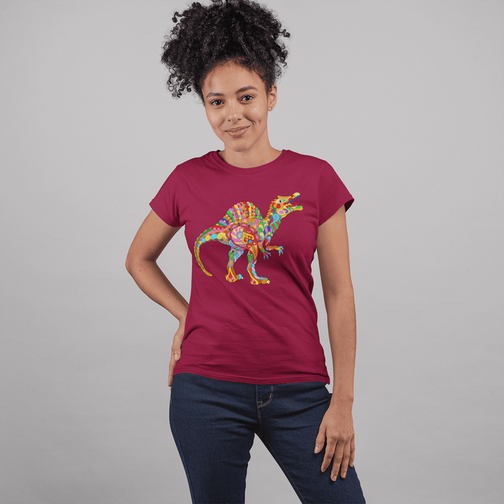 Women Spinosaurus Zentangle T-Shirt | Jurassic Studio