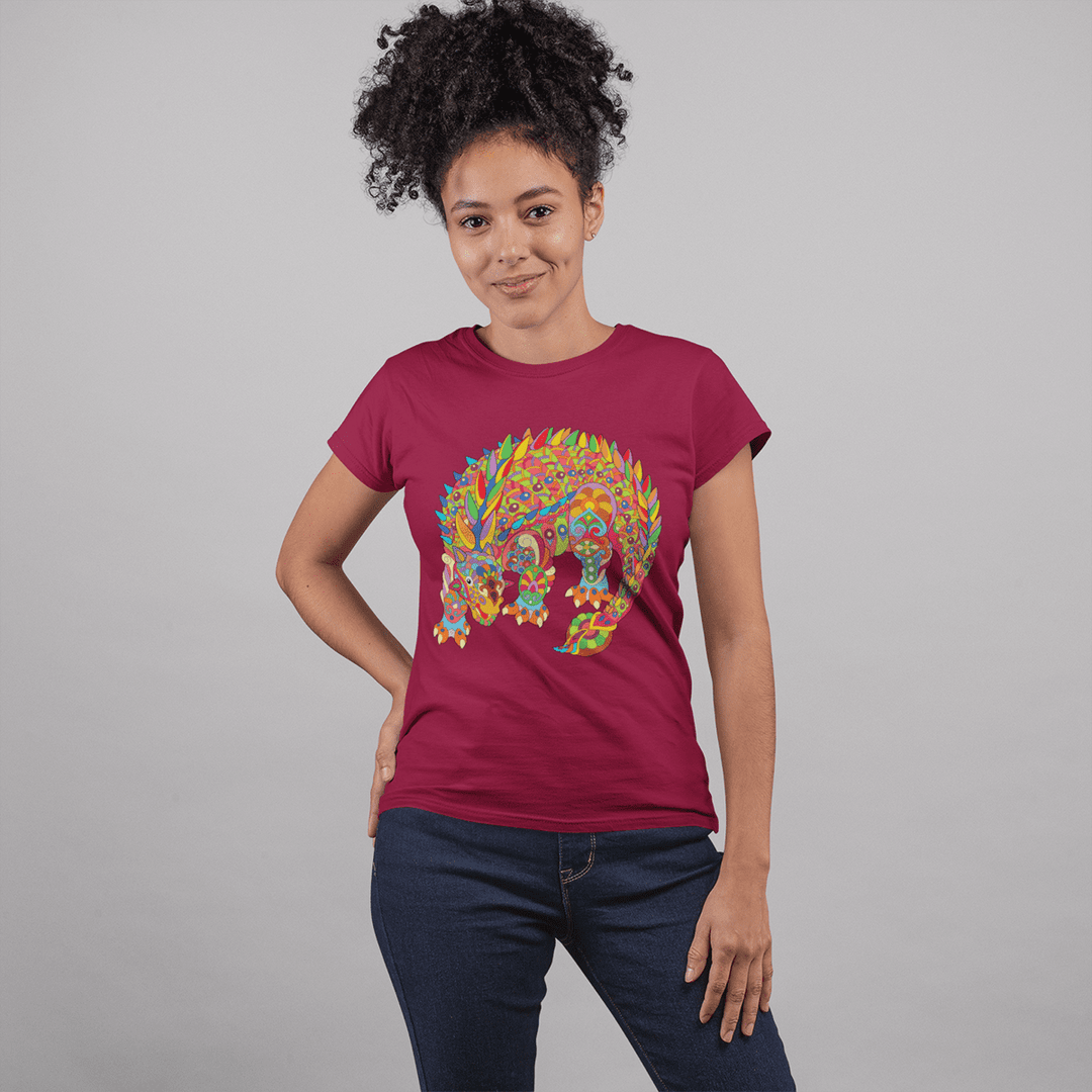 Women Ankylosaurus Zentangle T-Shirt | Jurassic Studio