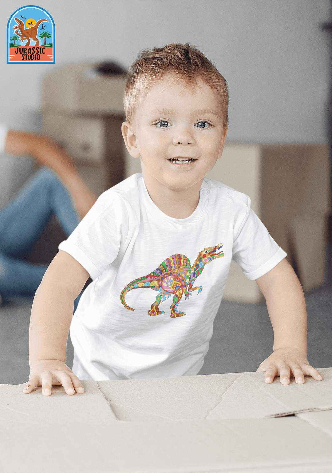 Toddler Spinosaurus Zentangle T-Shirt
